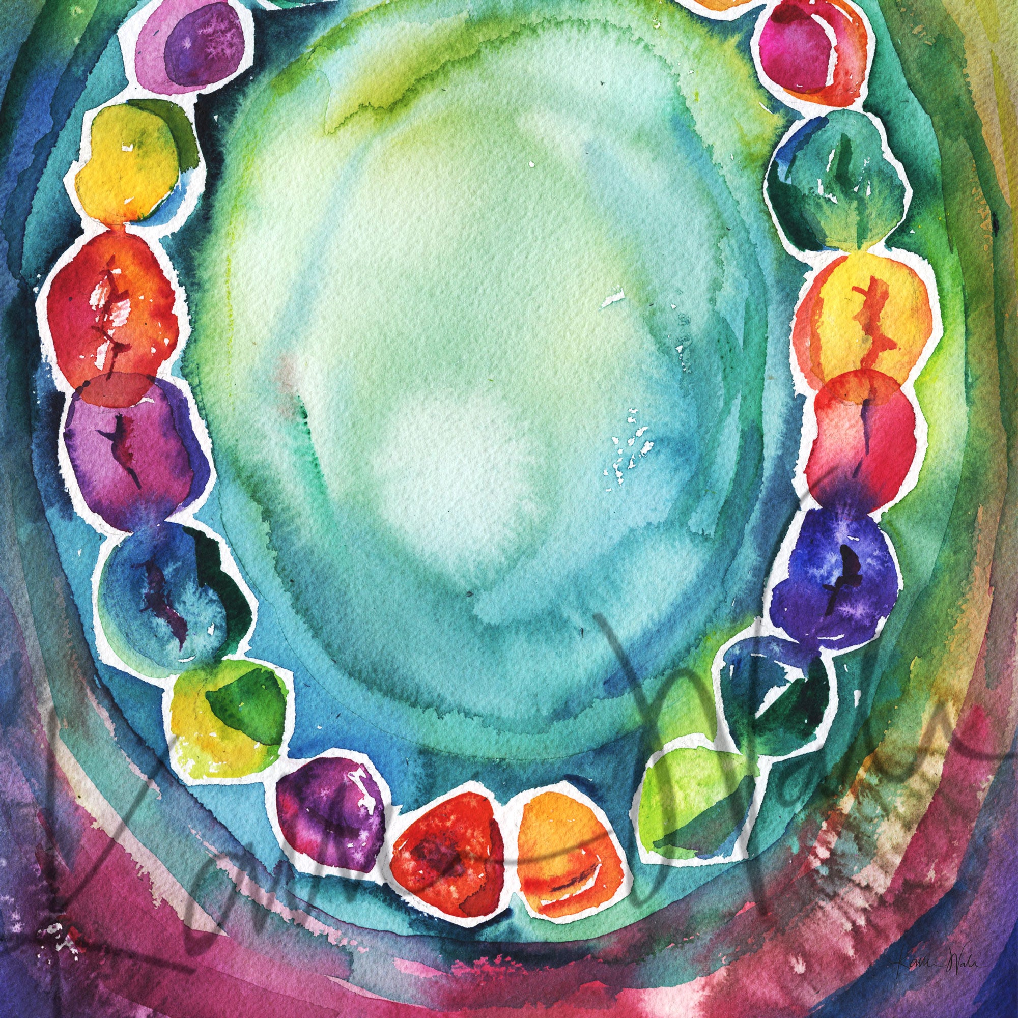 Bright Baby Teeth Watercolor Print