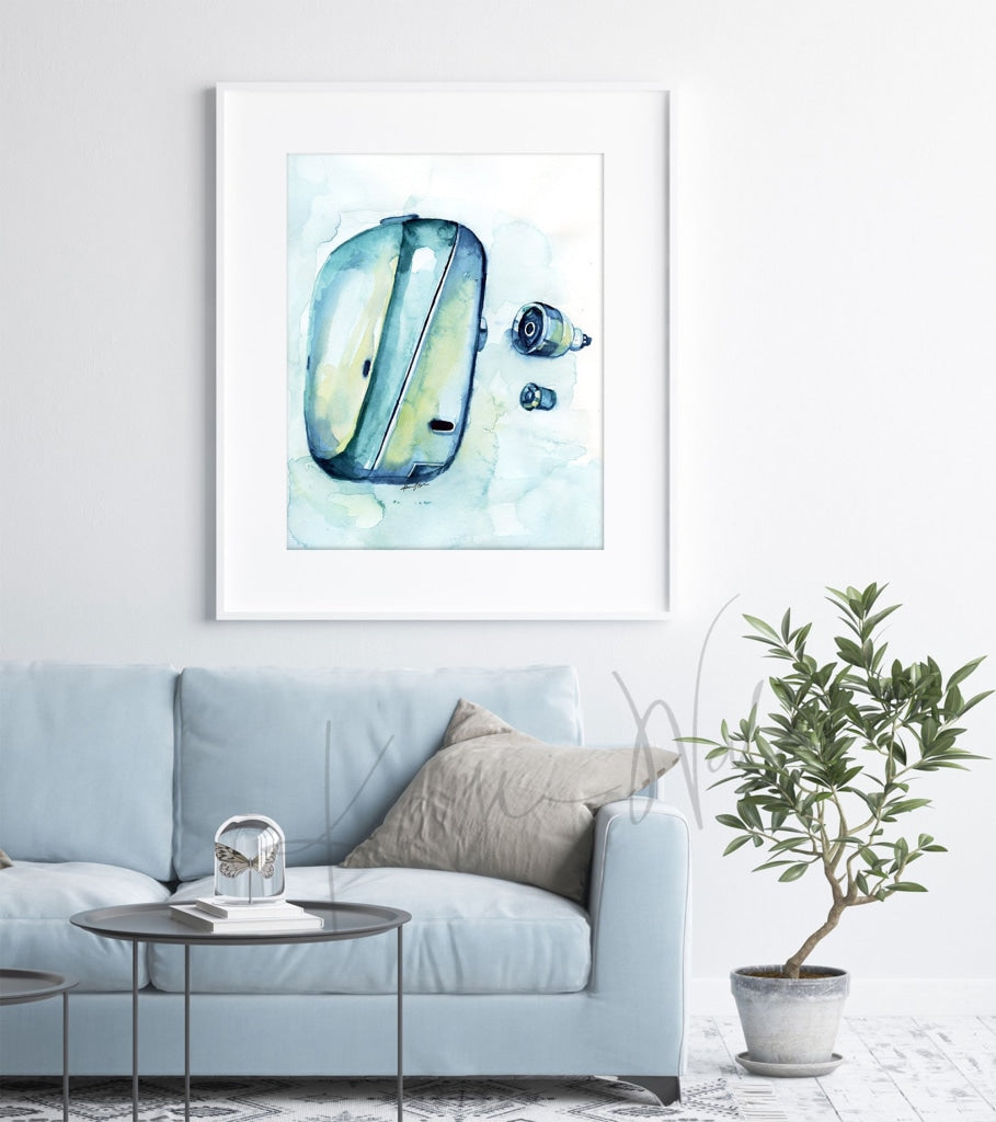 Baha Implant Watercolor Print