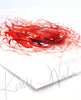 Angled view of a watercolor painting of a macrophage cell.