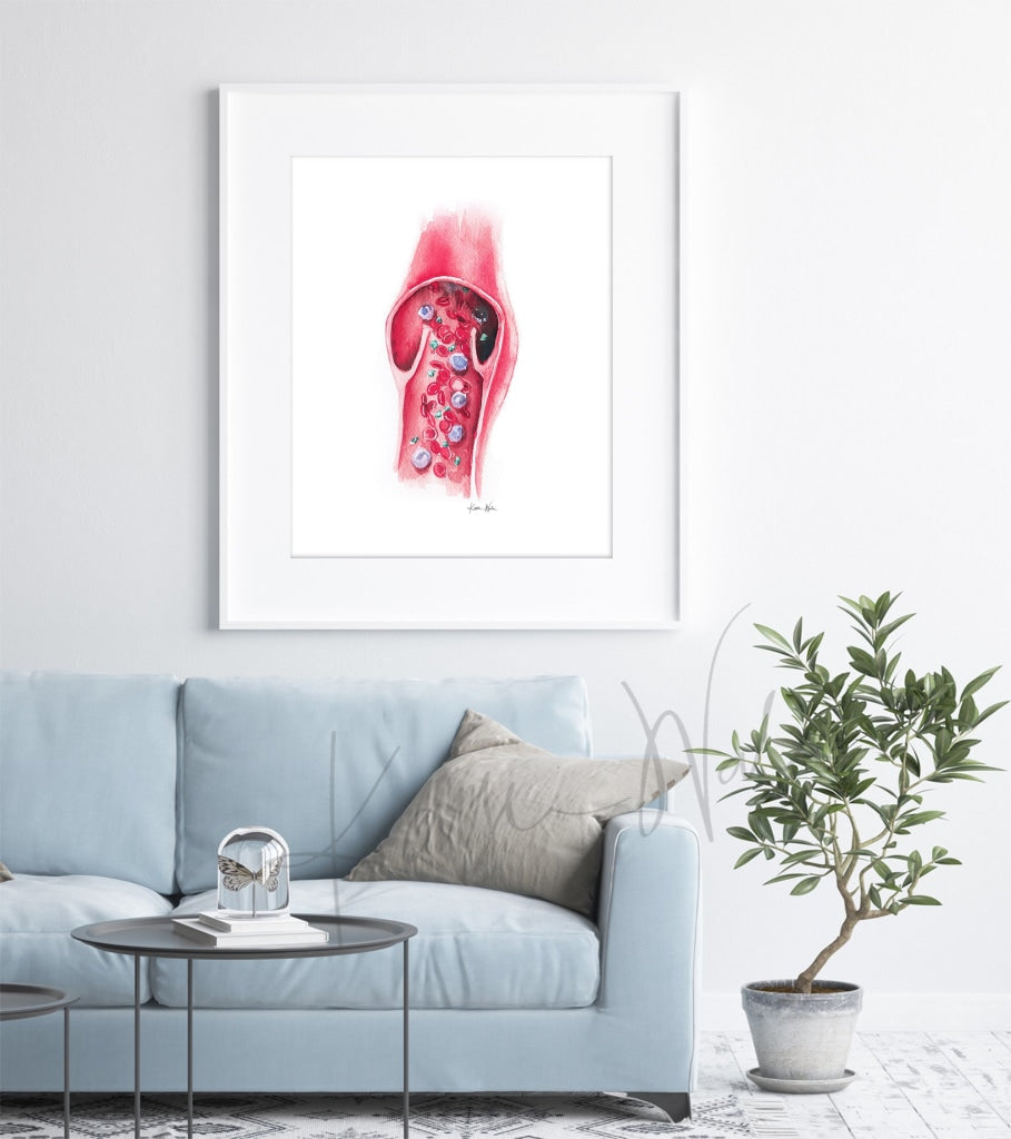 Blood Vessel Watercolor Print