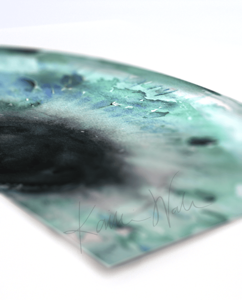 Blue Brown And Green Iris Print Set Watercolor