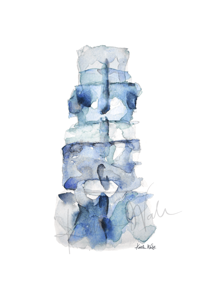 Blue Spine Print Set Watercolor