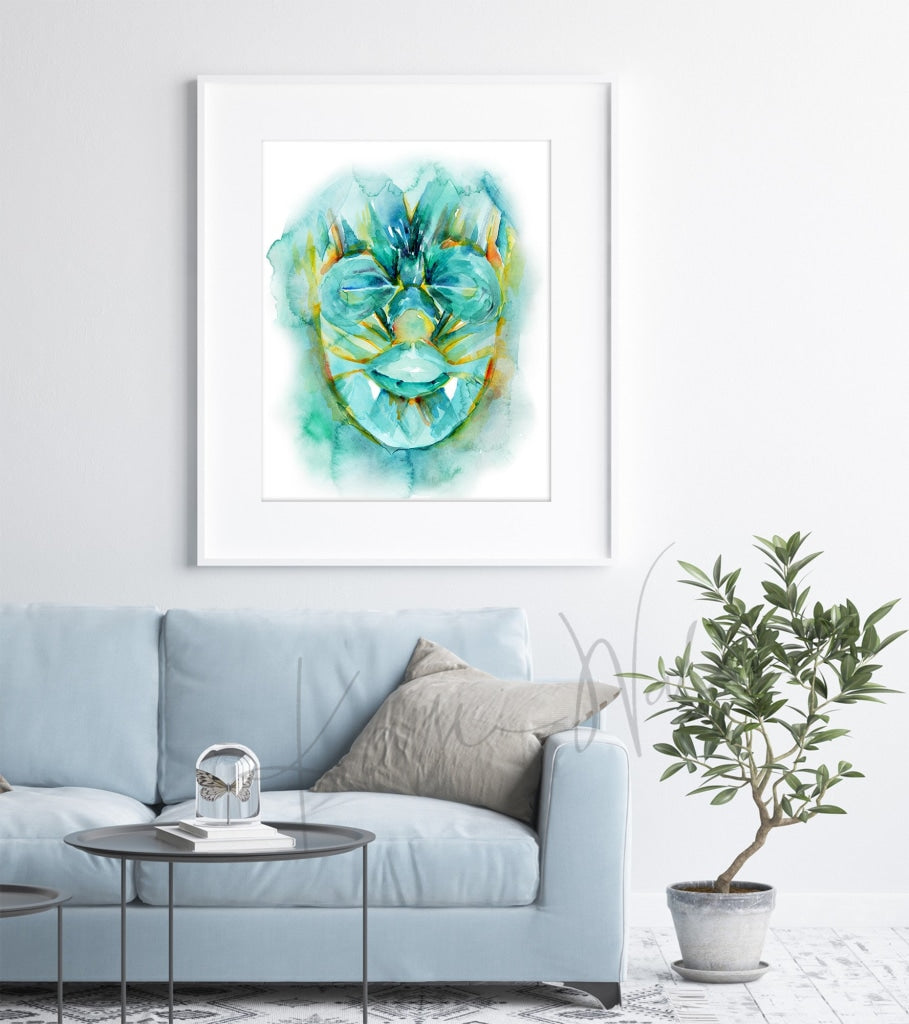 Facial Muscles Watercolor Print