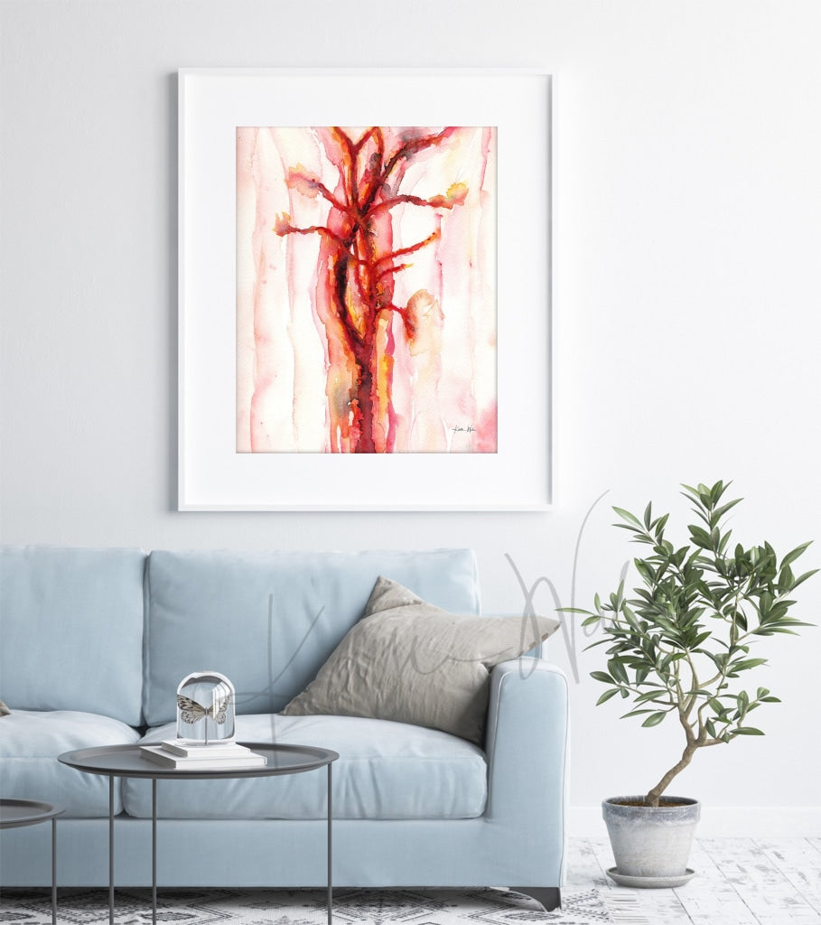 Abstract Carotid Print Watercolor- Professional watercolor art- Gift for doctor's office