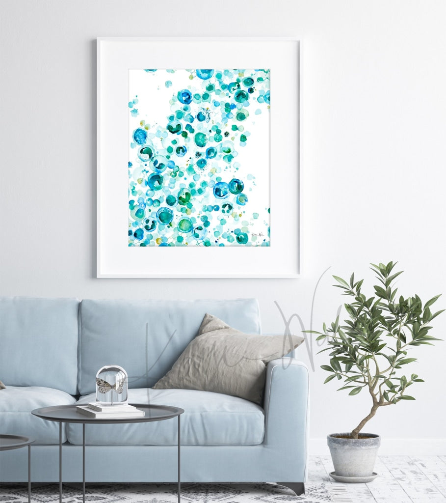 Hematology Bubbles Watercolor Print