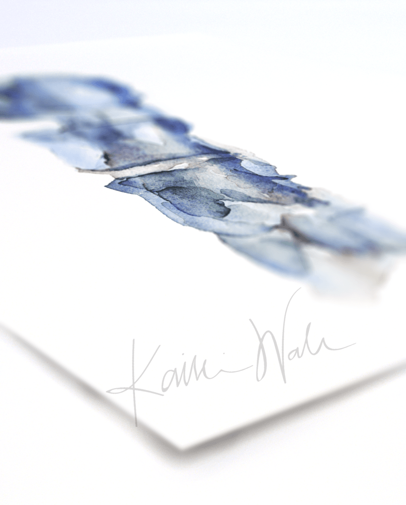 Blue Spine Print Set Watercolor