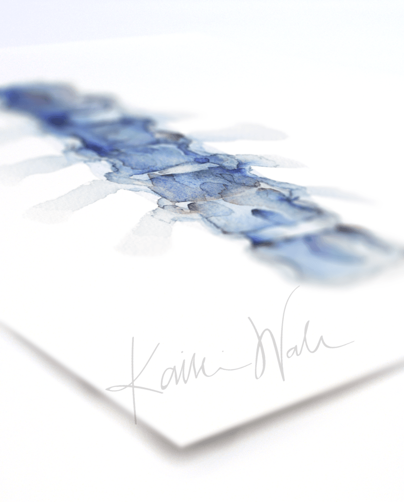 Blue Spine Print Set Watercolor