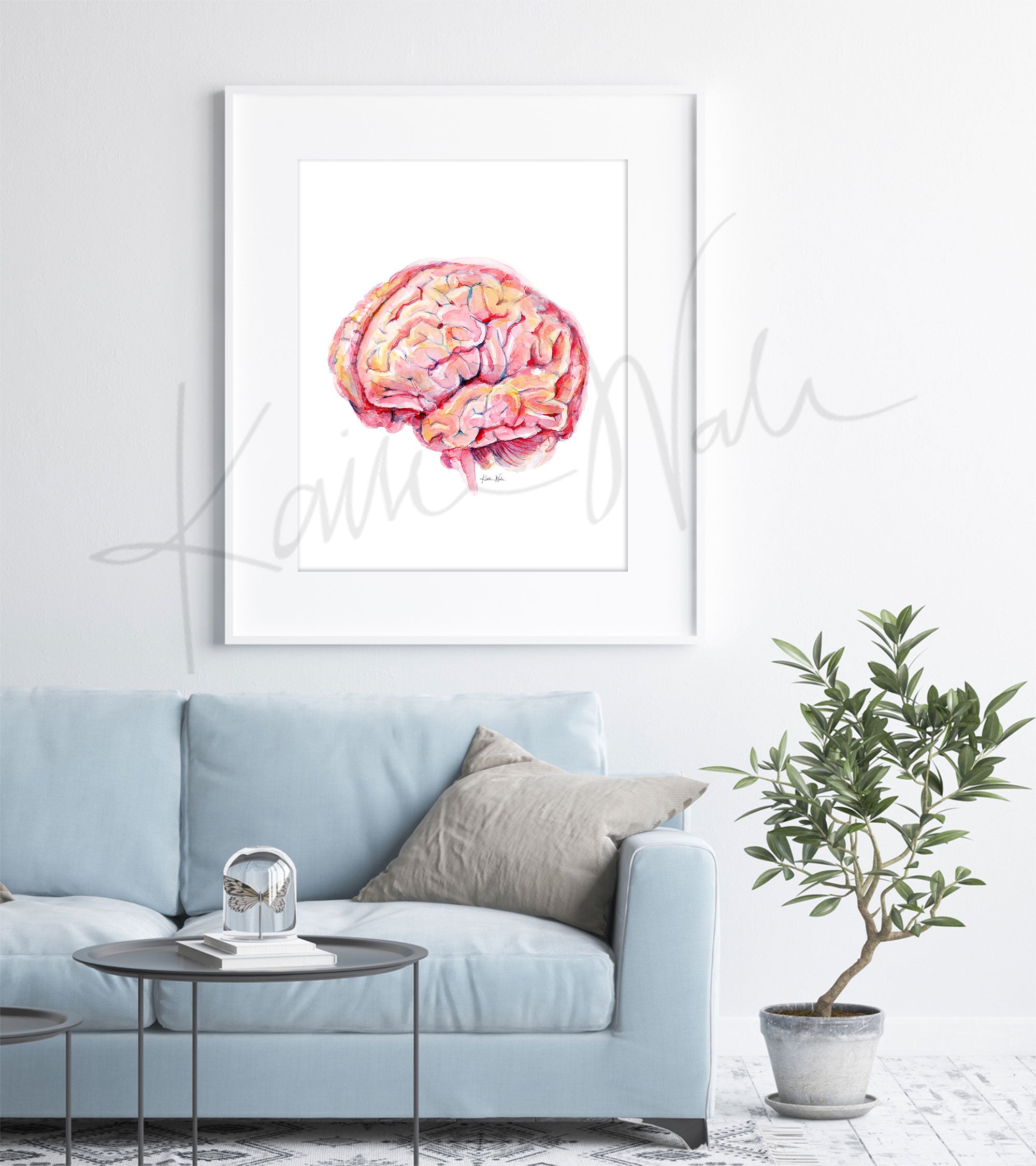 Brain Disease Prevention Watercolor Print