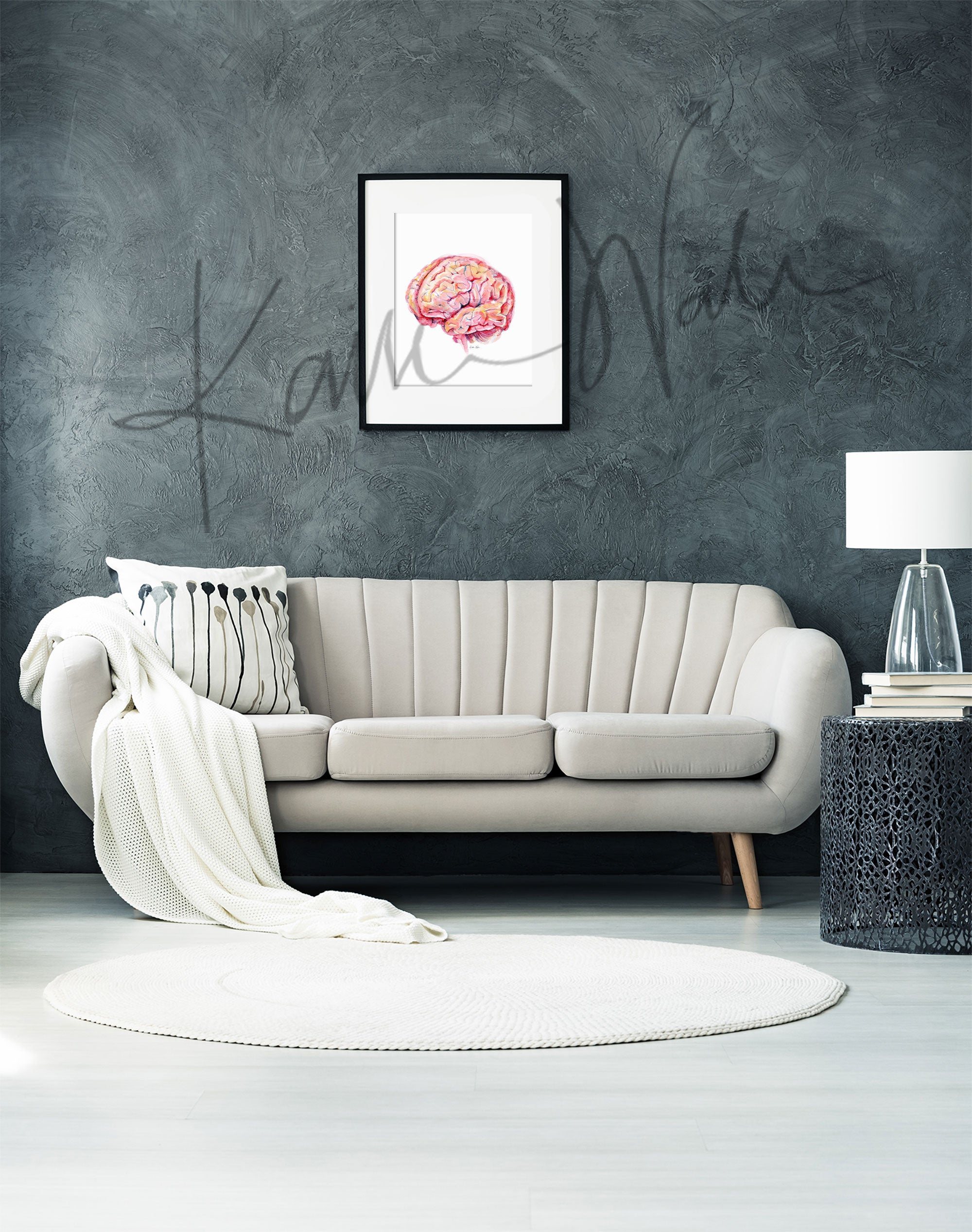 Brain Disease Prevention Watercolor Print