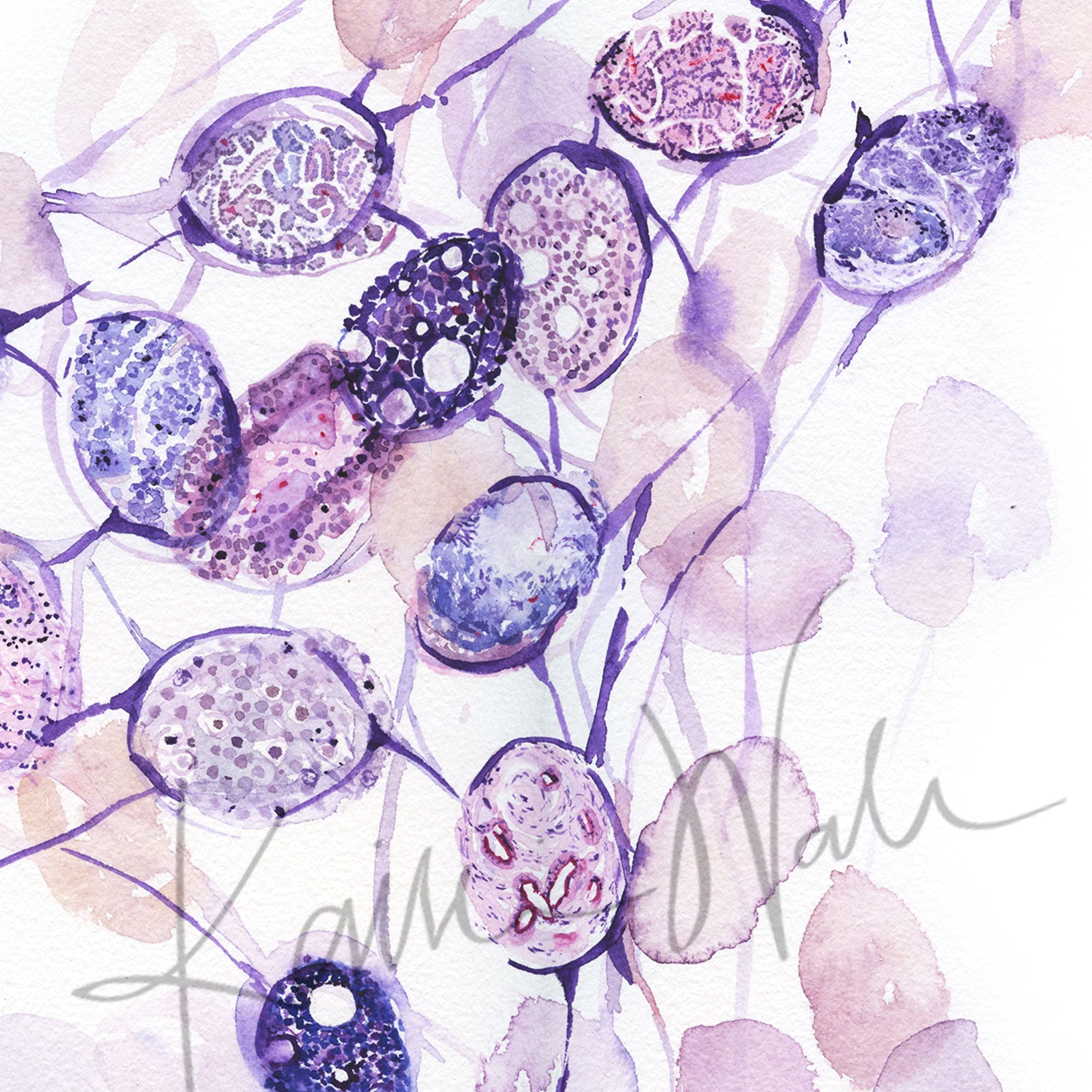 Lymph Nodes Mosaic Watercolor Print