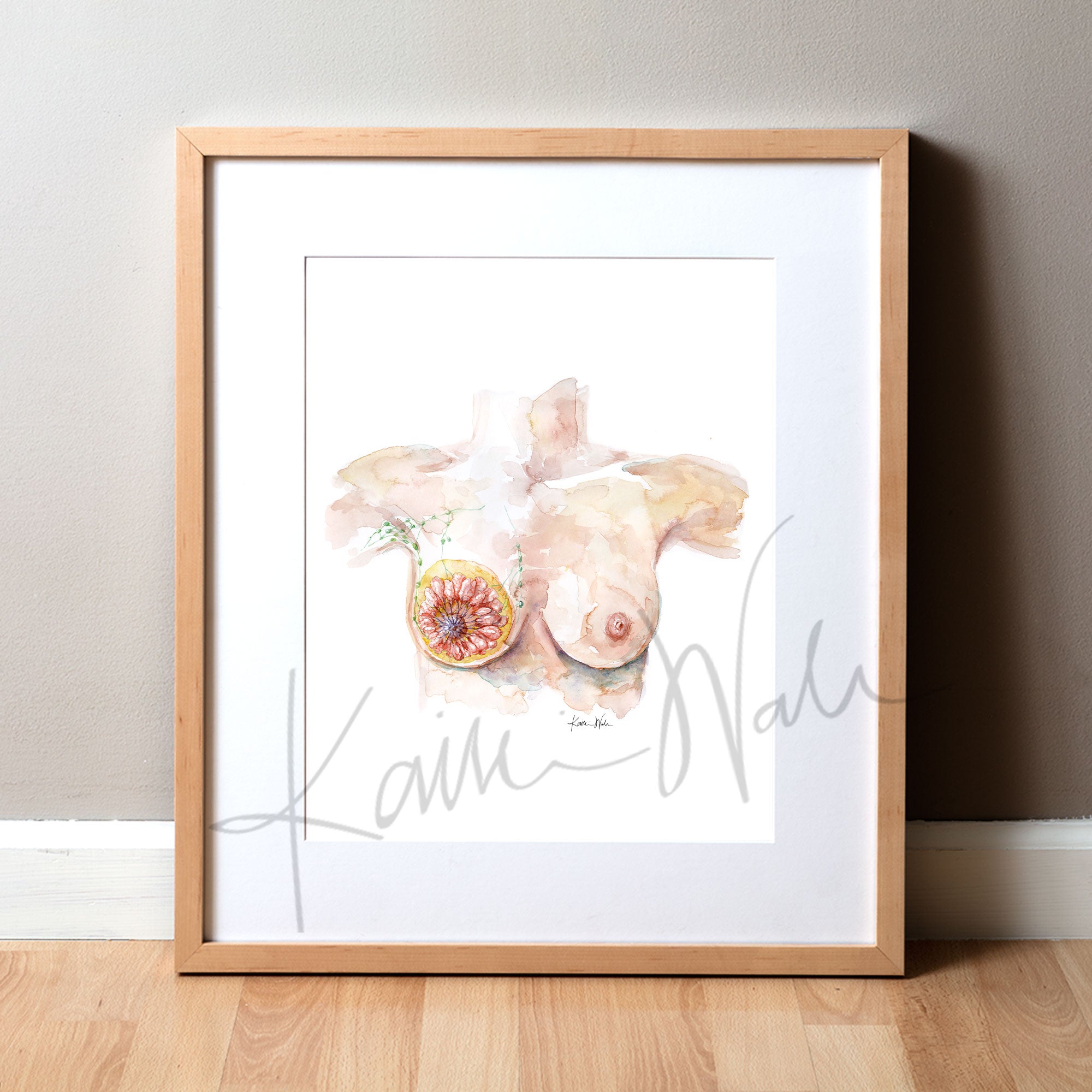 Breast Disease Prevention Watercolor Print