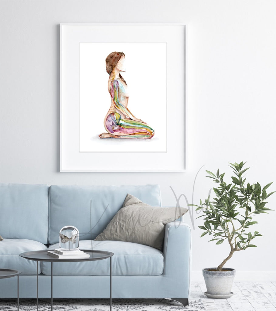 Calming Anatomy Watercolor Print