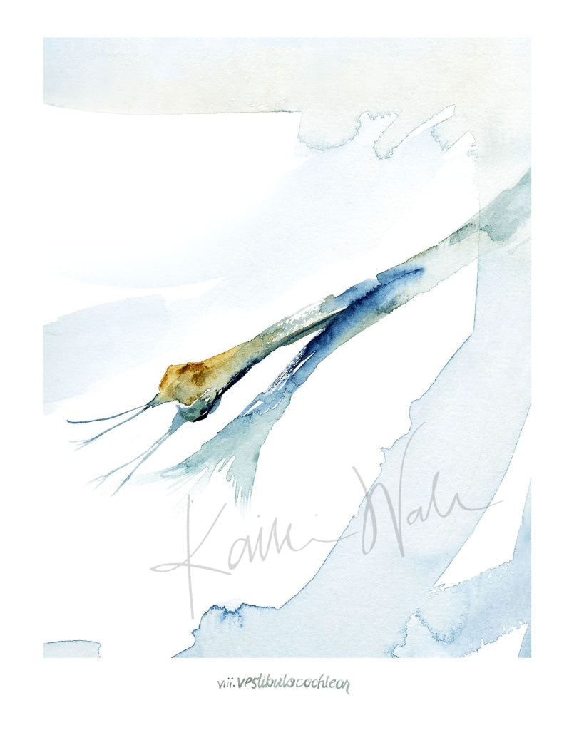 Cranial Nerve Viii: Vestibulocochlear Print Watercolor