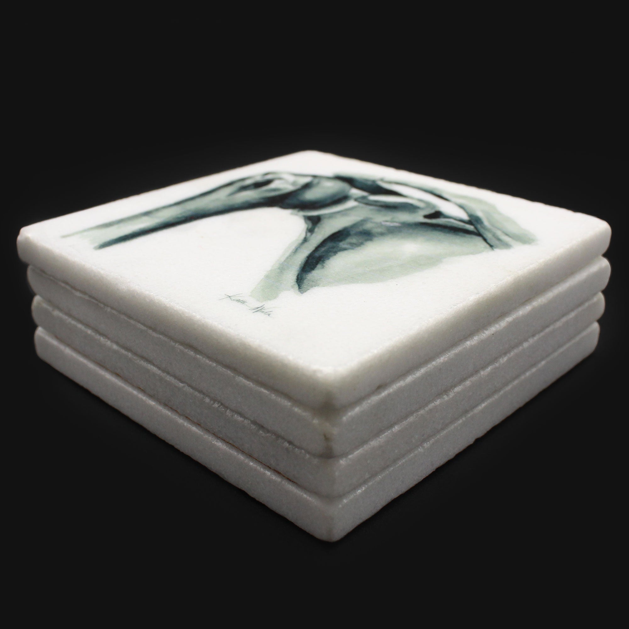 Bones Marble Coasters | Set of 4