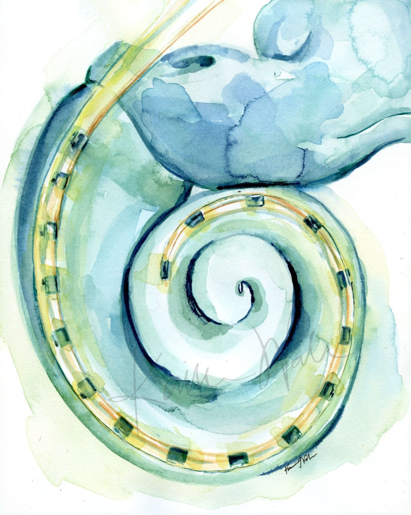 Cochlear Implant Watercolor Print