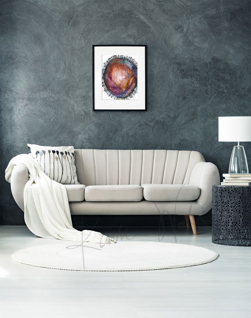 Coronavirus Single Cell Watercolor Print