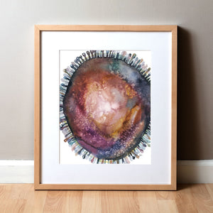 Coronavirus Single Cell Watercolor Print