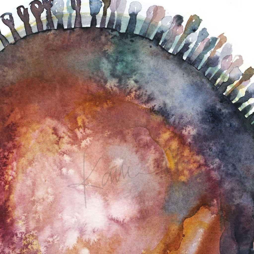 Coronavirus Single Cell Watercolor Print