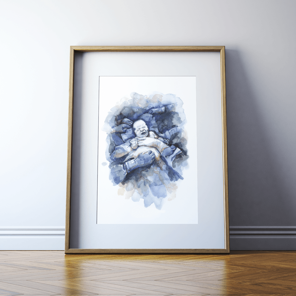 C-Section Print Watercolor