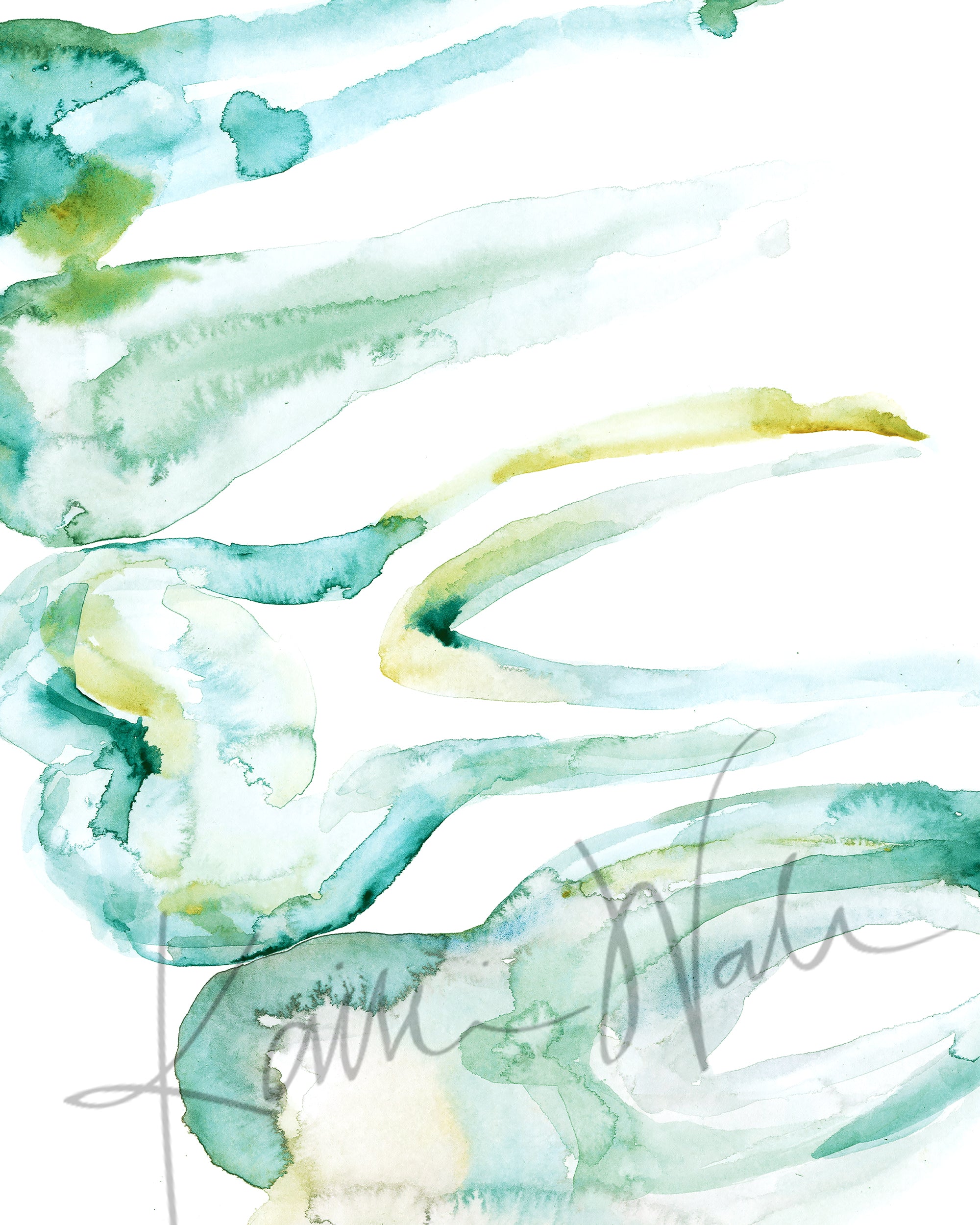 Sea Green Dental Watercolor Print Set