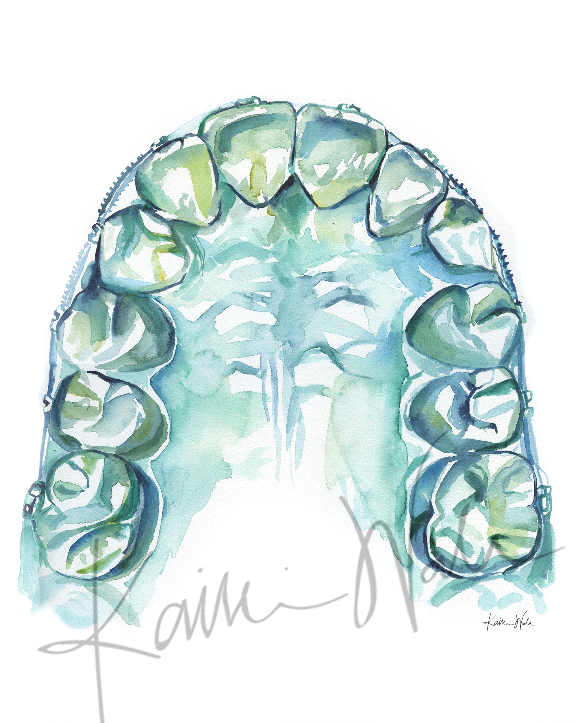 Orthodontics Watercolor Print Set