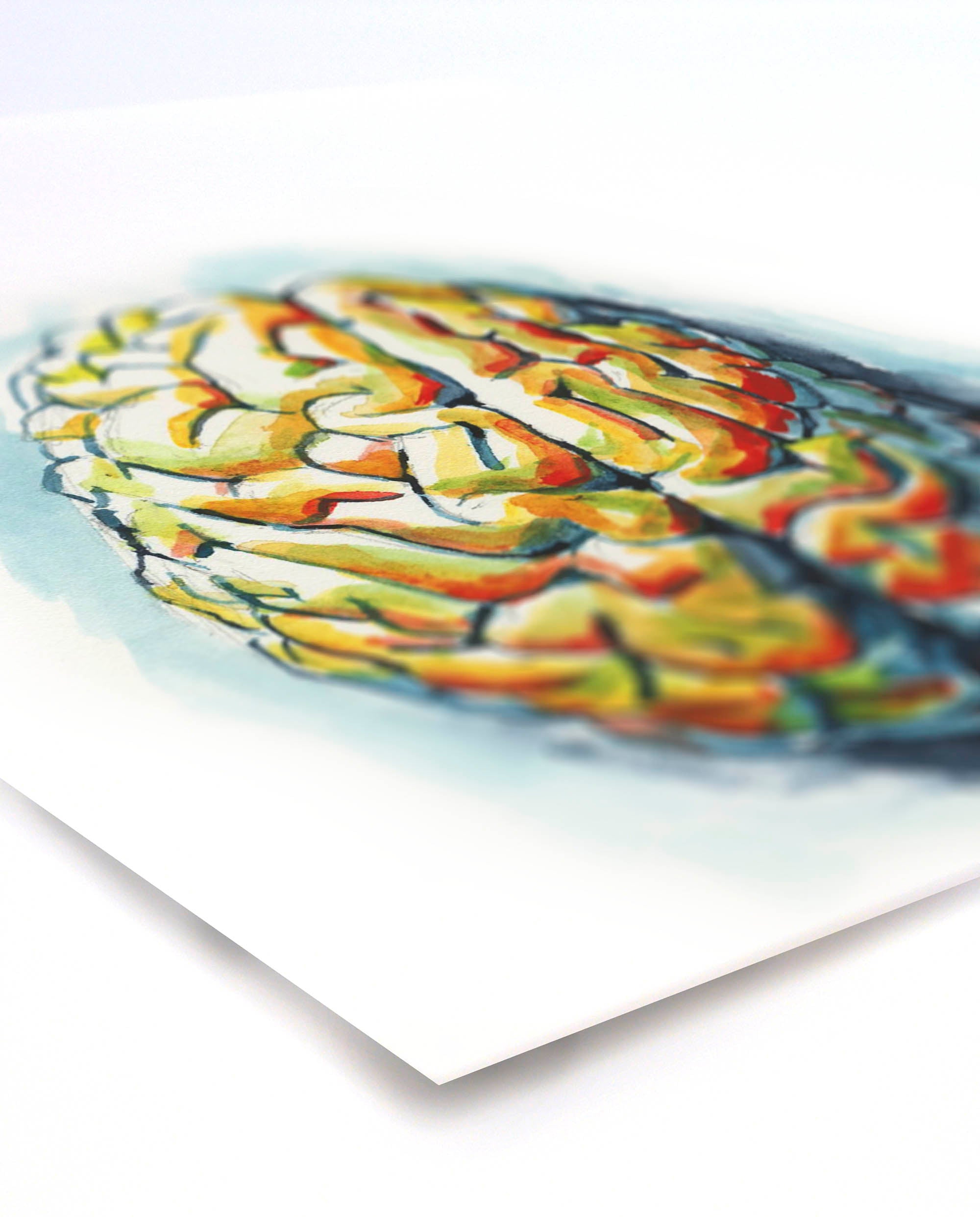 Superior Brain Watercolor Print