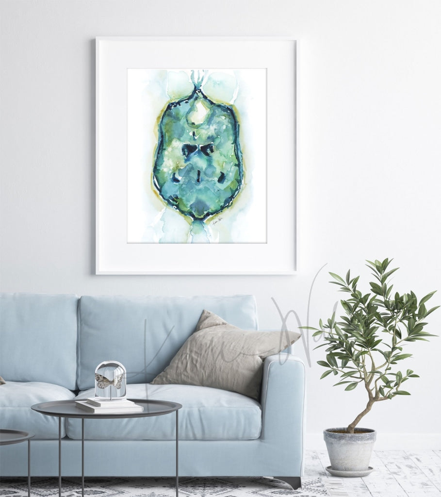 Dog Brain Mri Watercolor Print - Art Veterinarian