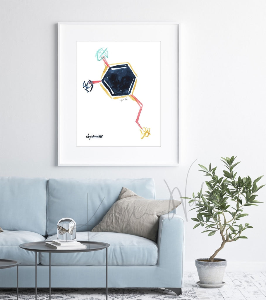 Dopamine Watercolor Print - Happy Hormones