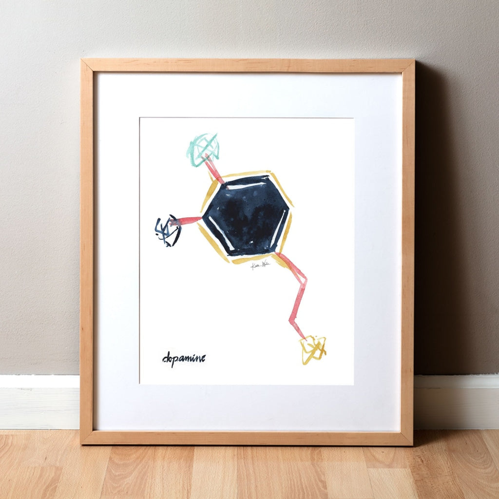 Dopamine Watercolor Print - Happy Hormones