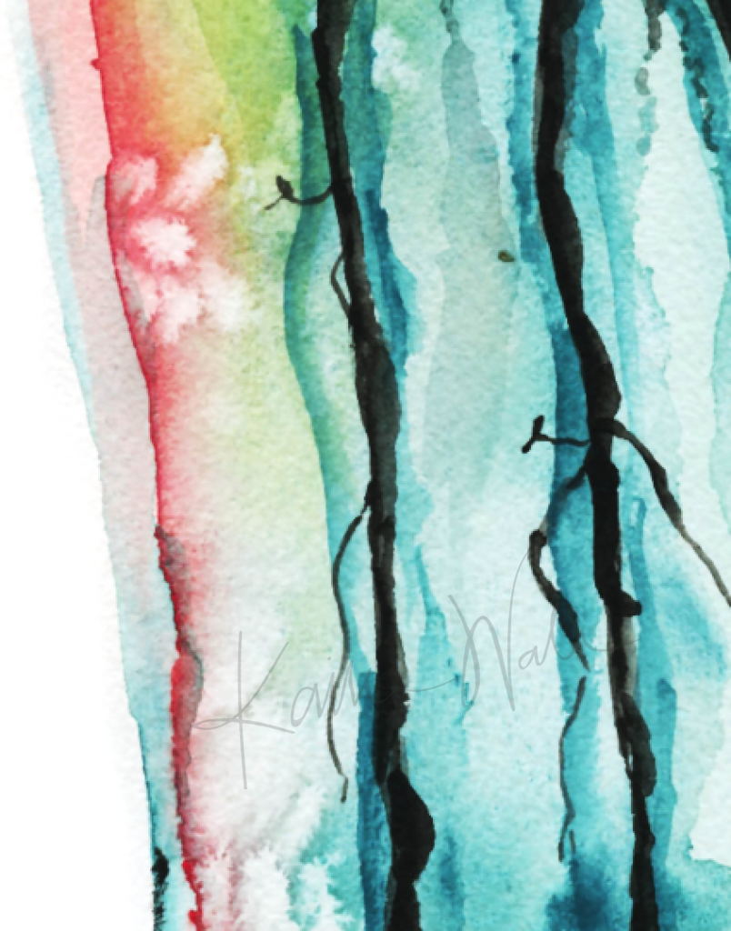 Three Vessel Runoff Watercolor Print