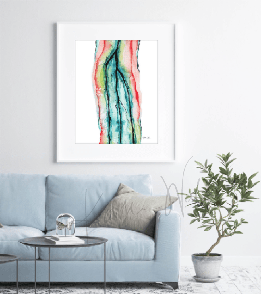 Three Vessel Runoff Watercolor Print