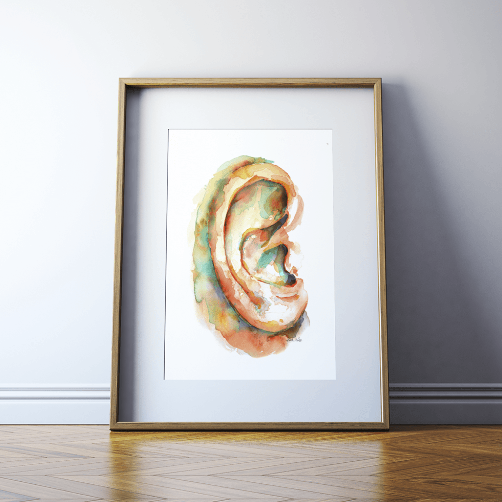 Ear Watercolor Print
