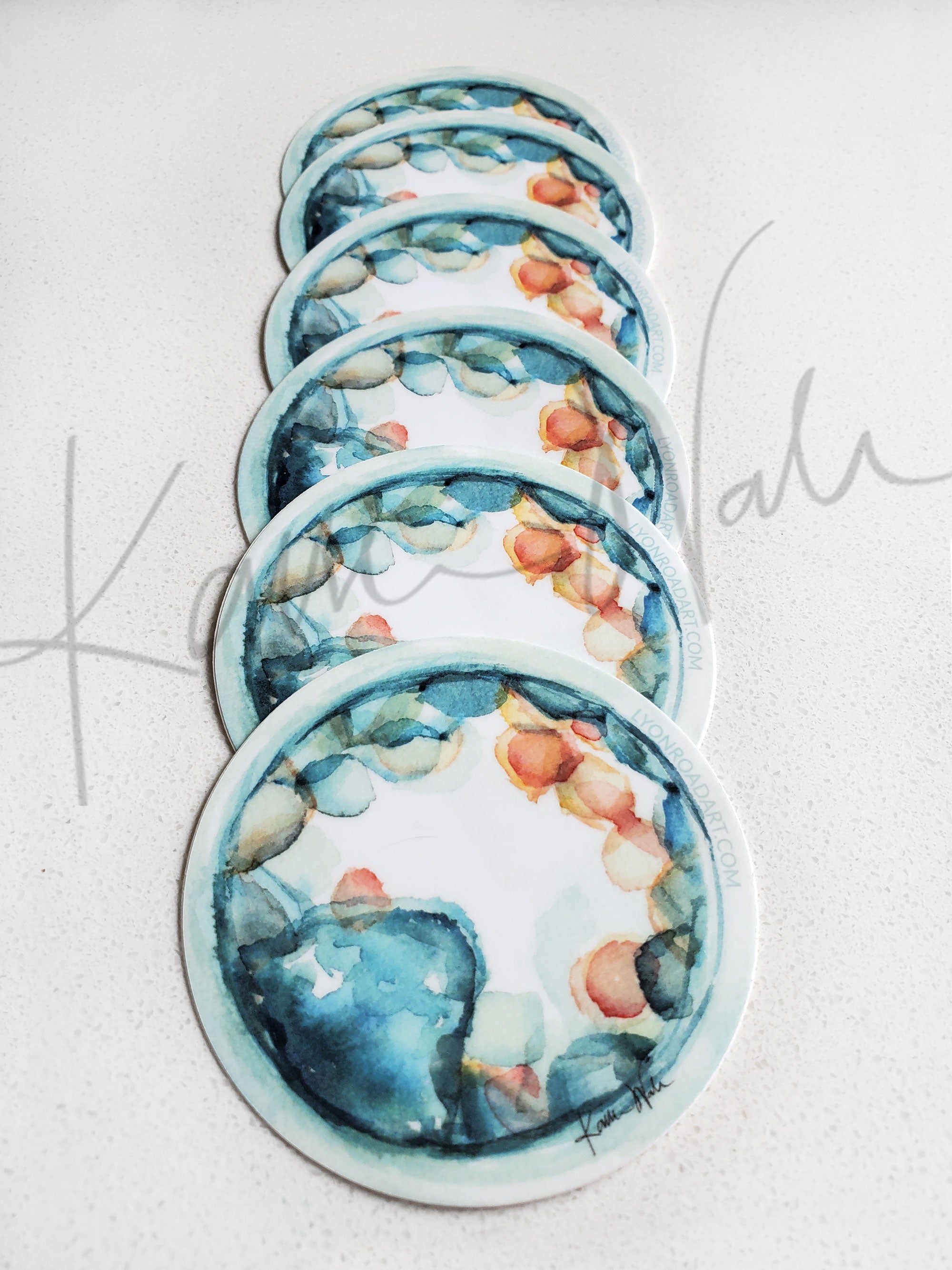 Set of 3 Embryo Watercolor Art Stickers