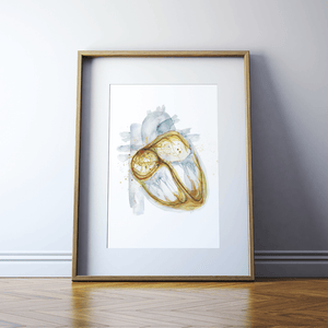 Electric Pathways Heart Watercolor Print