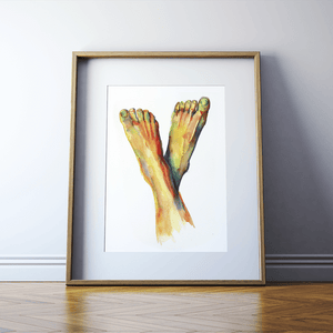 Bright Foot Print Watercolor