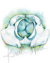 Blue Green Fertility Watercolor Print Set