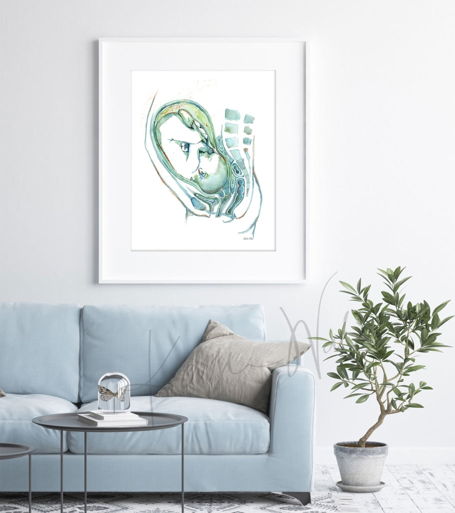 Fetal Anatomy Watercolor Print