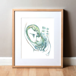 Fetal Anatomy Watercolor Print
