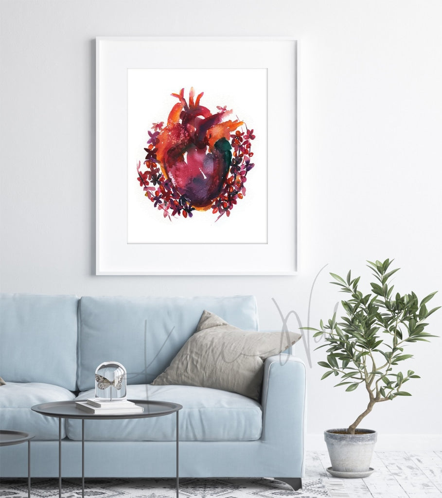 Bold Heart Watercolor Print