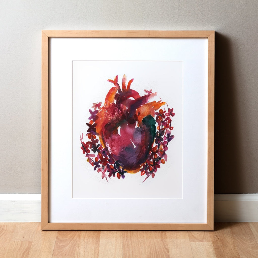 Bold Heart Watercolor Print