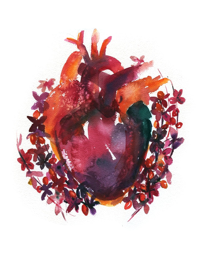 Bold Heart Watercolor Print