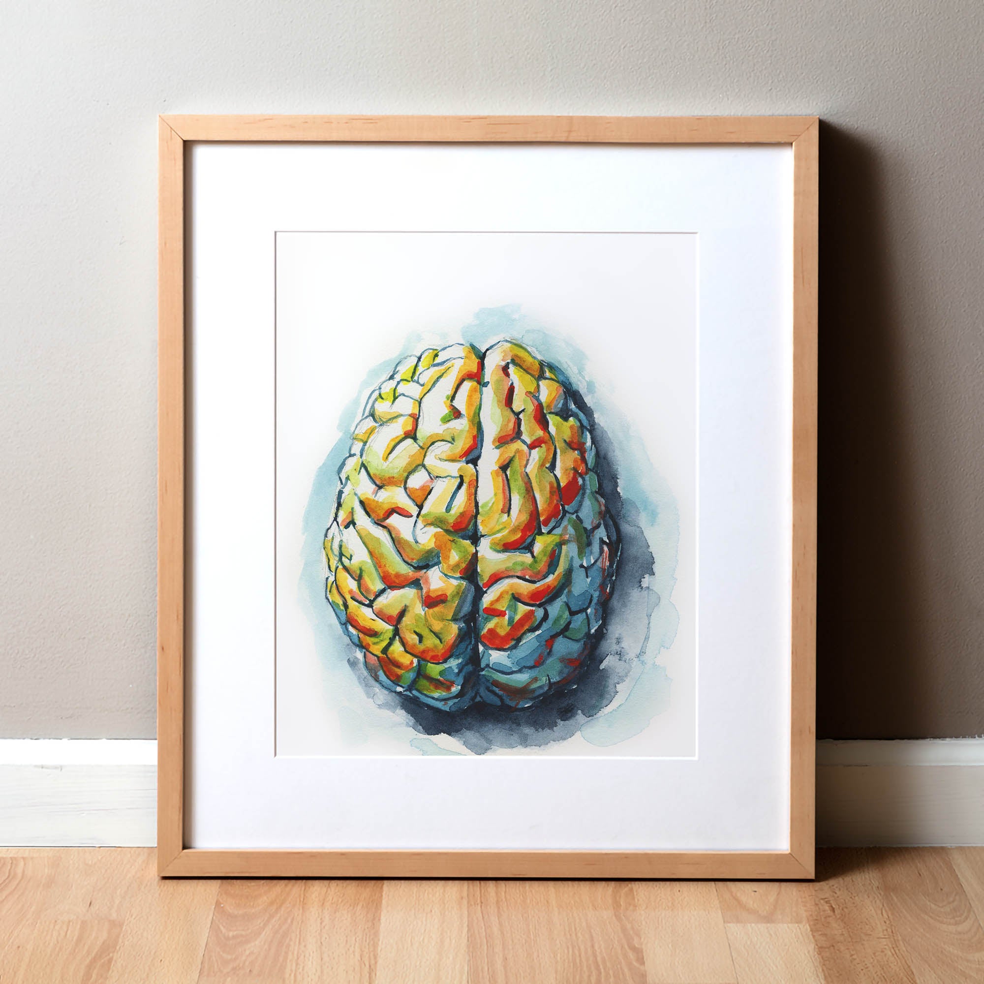 Superior Brain Watercolor Print