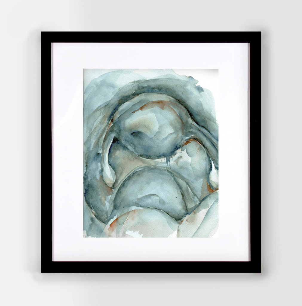 Abstract Uterus In Teal - Original