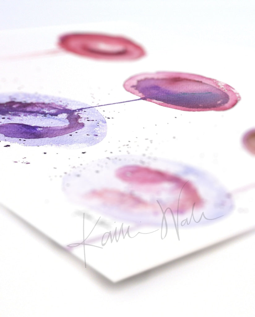 6 Blood Cells Watercolor Print