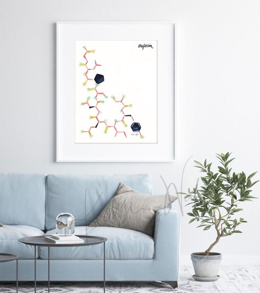 Oxytocin Watercolor Print - Happy Hormones