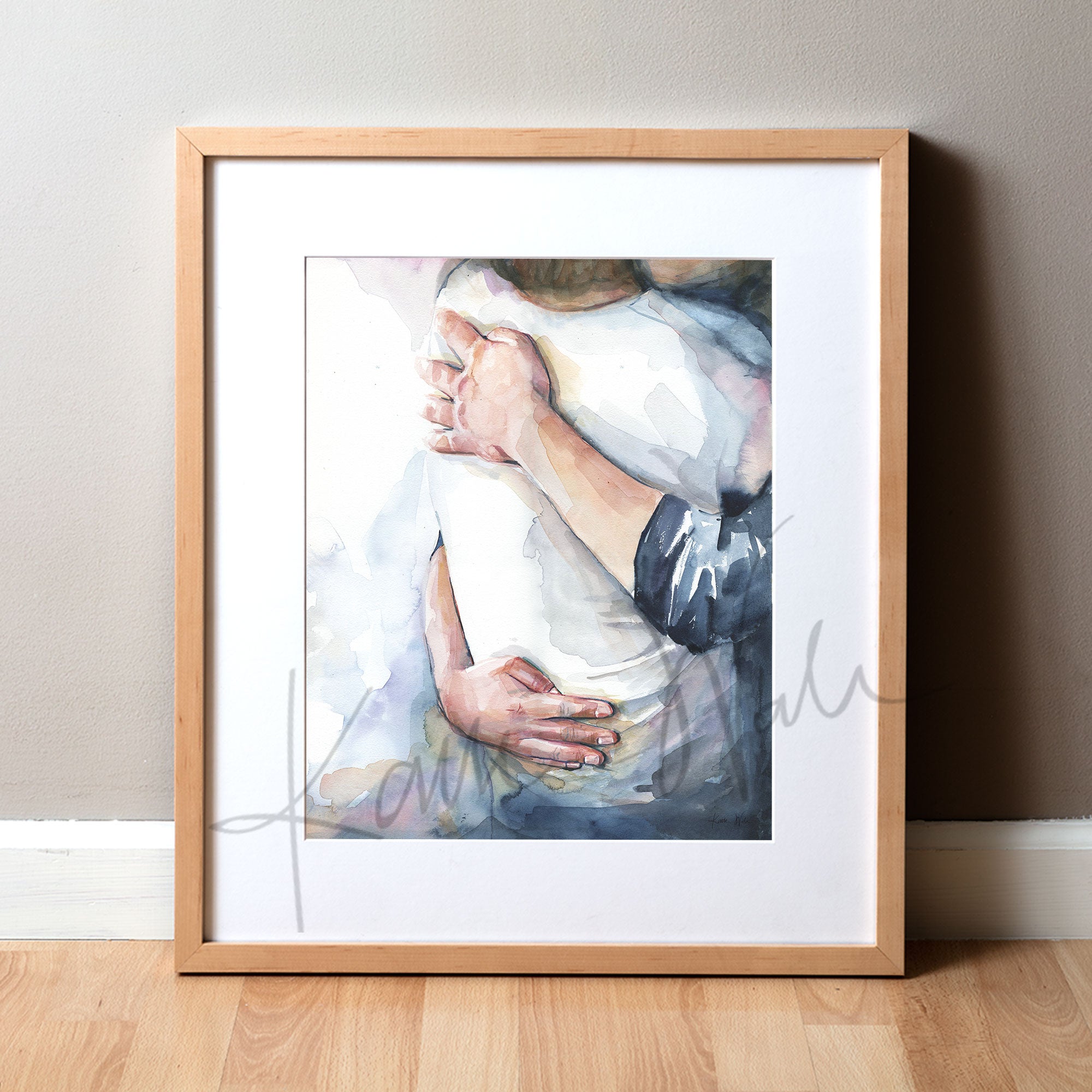 Hug Watercolor Print