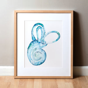 Inner Ear Print Watercolor