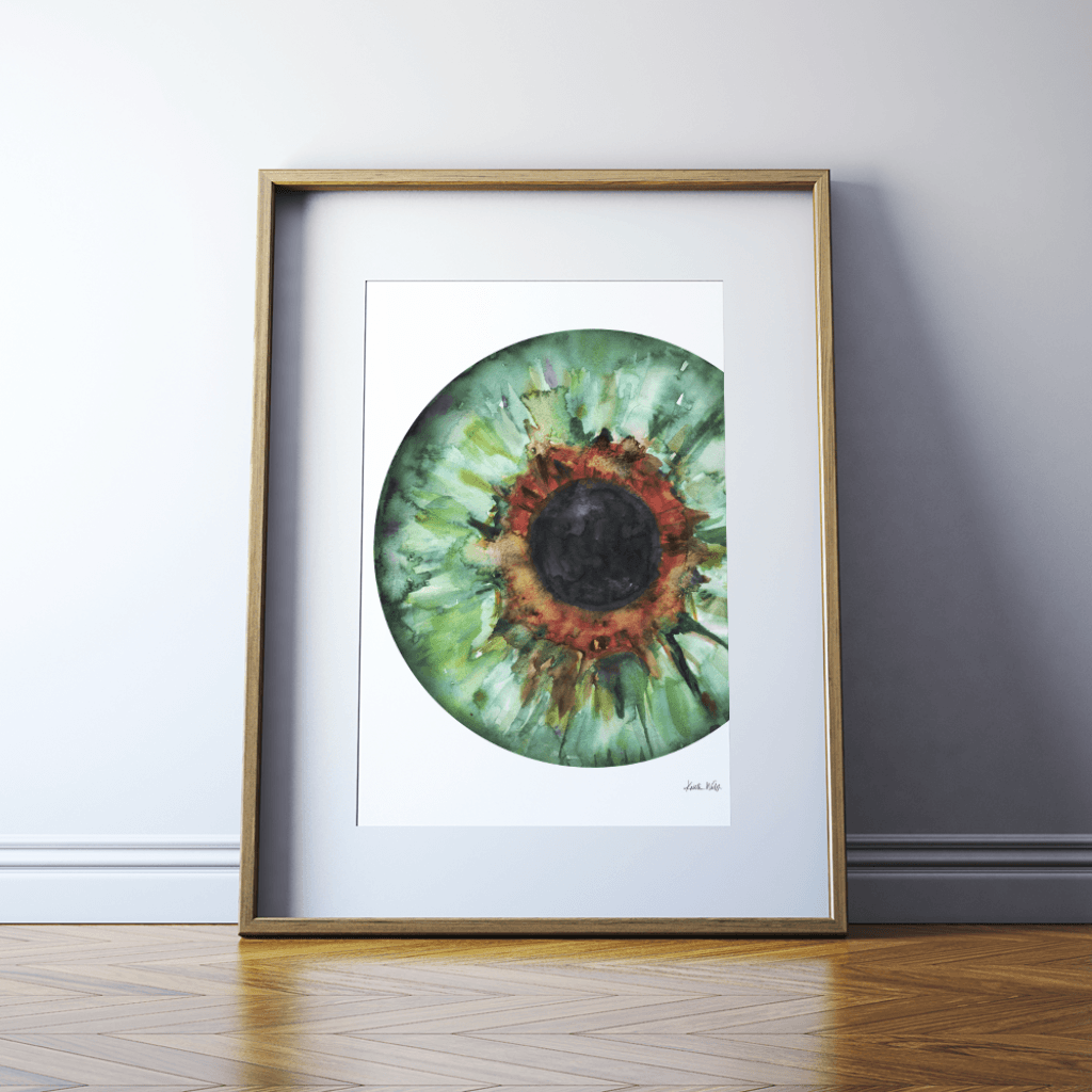 Iris In Green Print Watercolor