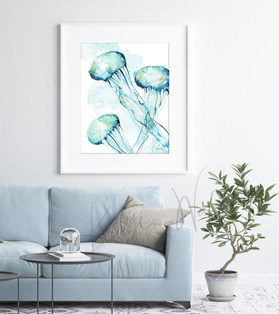 Jellyfish Watercolor Print