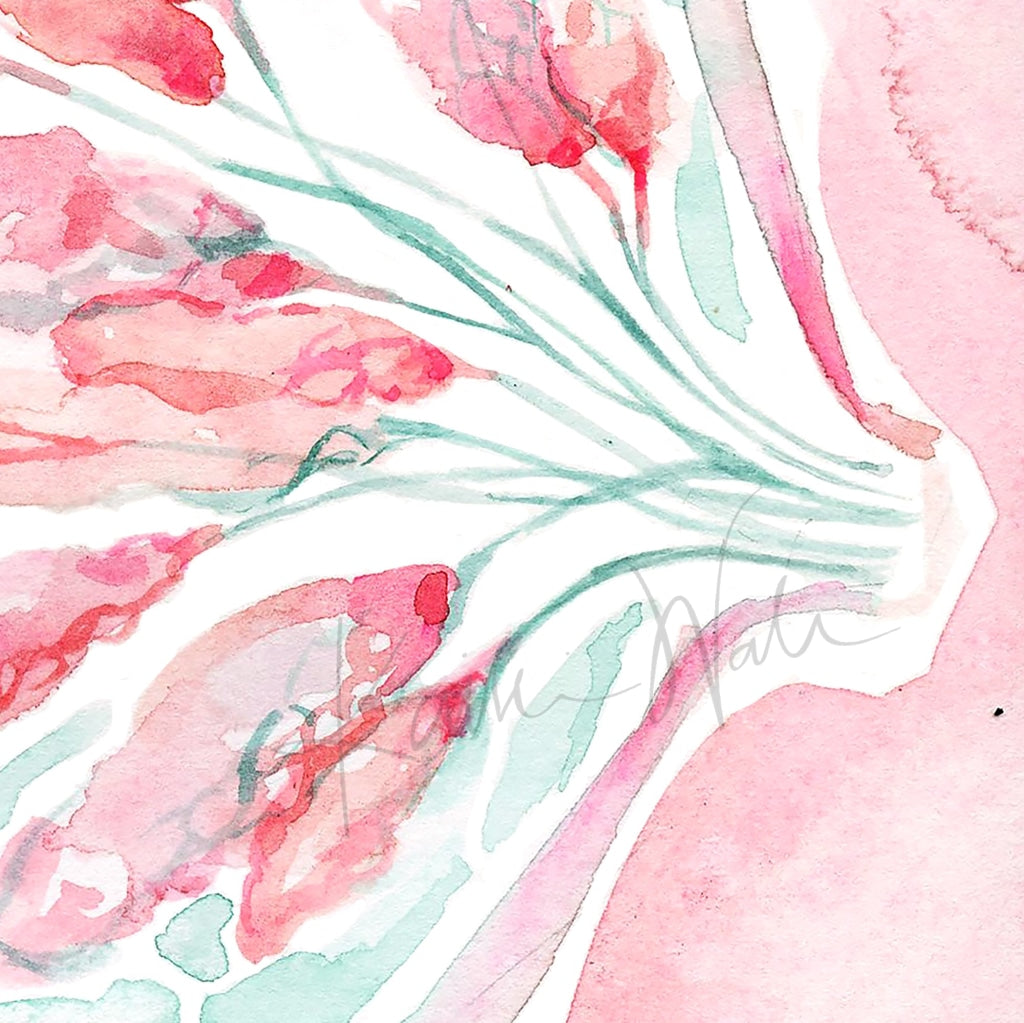 Lactating Breast Watercolor Print